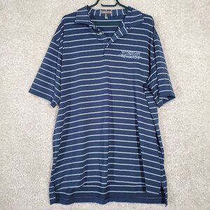 Peter Millar Men Summer Comfort Polo‎ Shirt Size XL Stripe Logo Golf Casual